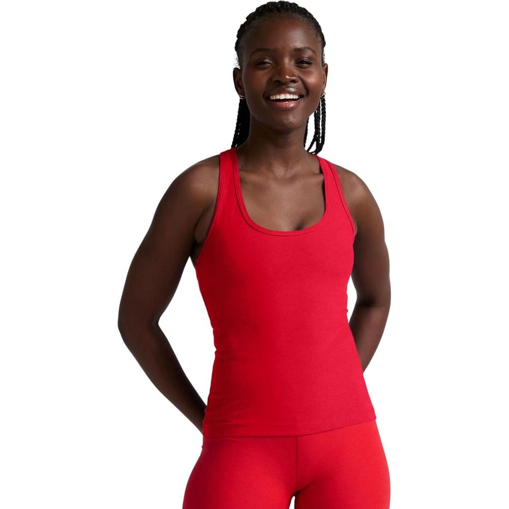 imageBeyond Yoga Womens Spacedye Step Up Racerback TankCandy Apple Red Heather