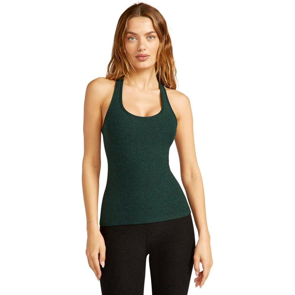 imageBeyond Yoga Womens Spacedye Step Up Racerback TankMidnight Green Heather