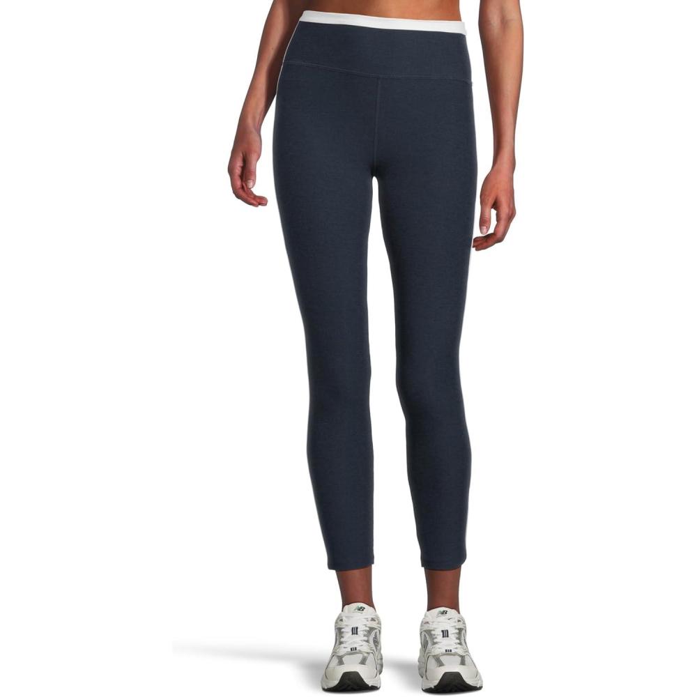 imageBeyond Yoga Womens Spacedye Trophy High Waisted Midi LeggingsNocturnal NavyCloud White