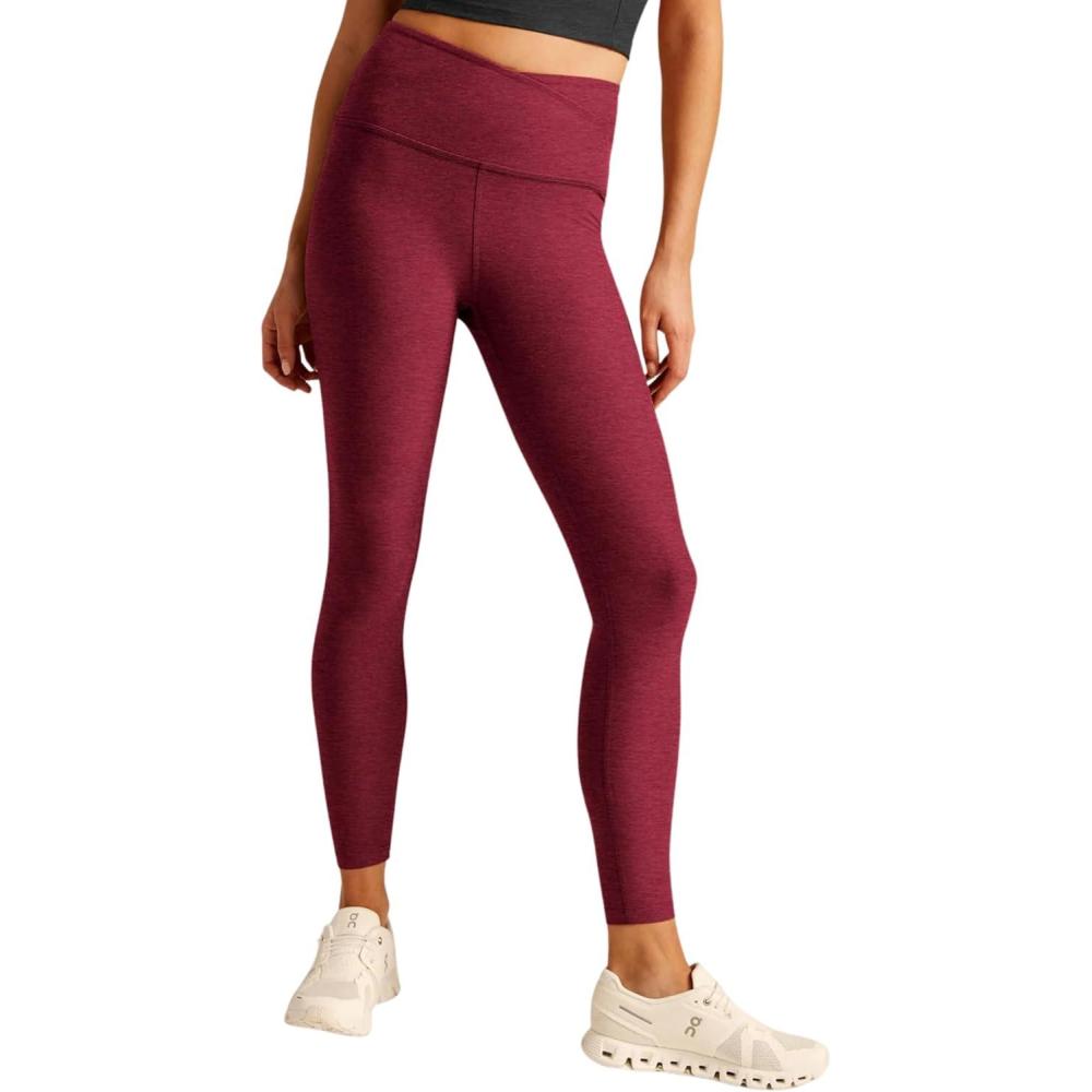 imageBeyond Yoga Womens Spacedye at Your Leisure High Waisted Midi LeggingBordeaux Heather