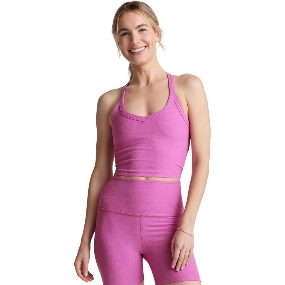 imageBeyond Yoga Womens Spacedye on The Up Cropped TankSunset Violet Heather