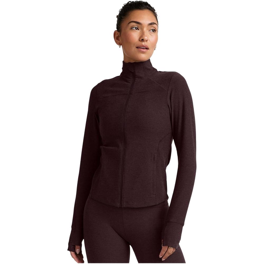 imageBeyond Yoga womens Spacedye Trails Active JacketDark Chocolate Heather