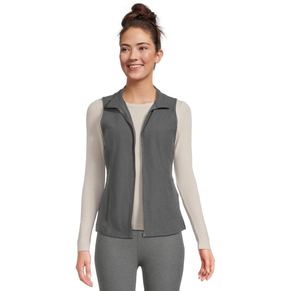 imageBeyond Yoga womens Venice Zipfront VestTrue Gray Heather