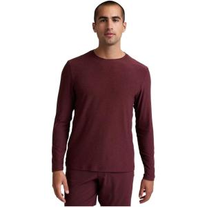 Beyond Yoga Men’s Always Beyond Long Sleeve Crew 2.0(Midnight Burgundy Heather)