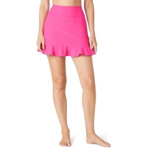 Beyond Yoga Spacedye Dare to Flare Skirt for Women Offering Pullover Style and Ruffled Hemline with Elasticized Waistline(Pink Hype Heather)
