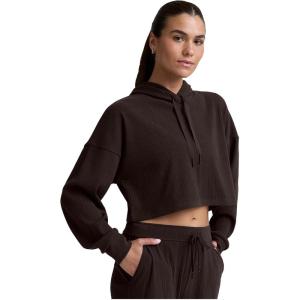 Beyond Yoga Women’s Breathe Easy Ribbed Cropped Hoodie(Dark Chocolate)