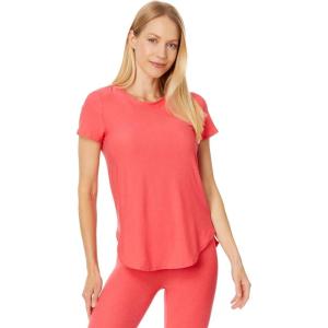 Beyond Yoga Women’s Featherweight On The Down Low Tee(Coral Glow Heather)