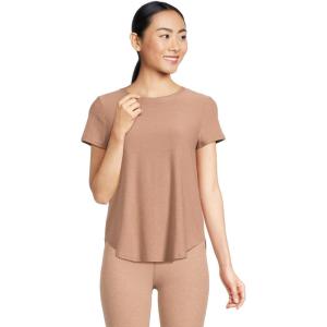 Beyond Yoga Women’s Featherweight On The Down Low Tee(Desert Sand Heather)
