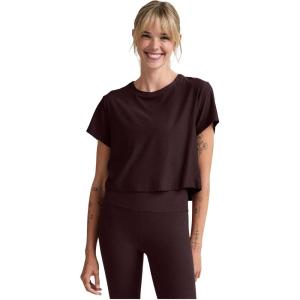 Beyond Yoga Women’s Featherweight Supreme Cropped Tee(Dark Chocolate Heather)