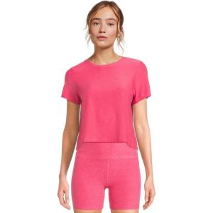 Beyond Yoga Women’s Featherweight Supreme Cropped Tee(Vivid Pink Heather)