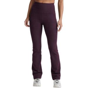 Beyond Yoga Womens Spacedye High-Waisted Practice Pocket Bootcut Pants(Eggplant Purple Heather)
