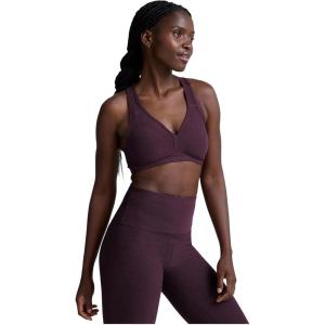 Beyond Yoga Women’s Spacedye Lift Your Spirits Bra(Eggplant Purple Heather)