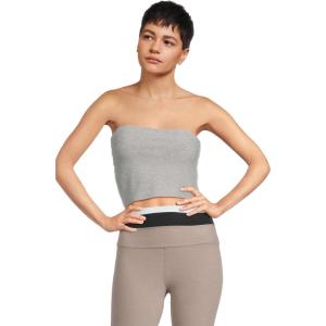 Beyond Yoga Women’s Spacedye Line Up Strapless Cropped Top(Silver Mist/Cloud White)
