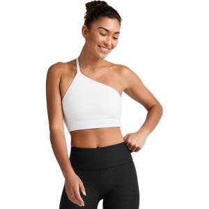 Beyond Yoga Womens Spacedye One Shoulder Long Line Light Support Bra(Cloud White)