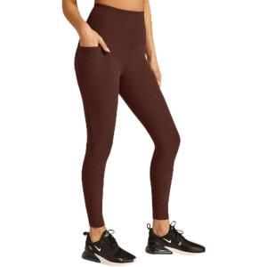 Beyond Yoga Women’s Spacedye Out of Pocket High-Waisted Midi Legging(Chocolate Heather)
