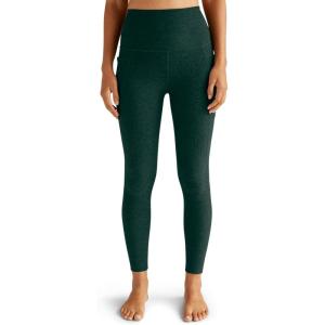 Beyond Yoga Women’s Spacedye Out of Pocket High-Waisted Midi Legging(Midnight Green Heather)