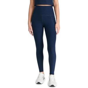 Beyond Yoga Women’s Spacedye Out of Pocket High-Waisted Midi Legging(Nocturnal Navy)