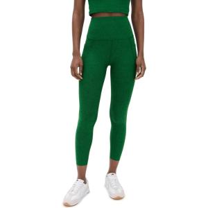 Beyond Yoga Women’s Spacedye Out of Pocket High-Waisted Midi Legging(Summer Thyme Green Heather)