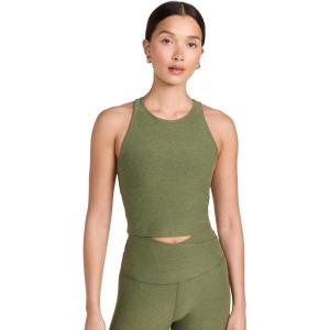 Beyond Yoga Women’s Spacedye Refocus Cropped Tank(Moss Green Heather)