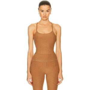 Beyond Yoga Women’s Spacedye Slim Racerback Cropped Tank(Caramel Toffee Heather)