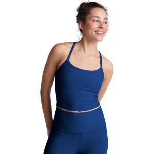 Beyond Yoga Women’s Spacedye Slim Racerback Cropped Tank(Marine Blue Heather)