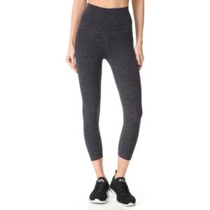 Beyond Yoga Women’s Spacedye Walk and Talk High Waisted Capri Legging(Black Steel)