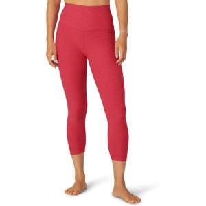 Beyond Yoga Women’s Spacedye Walk and Talk High Waisted Capri Legging(Paradise Coral Heather)